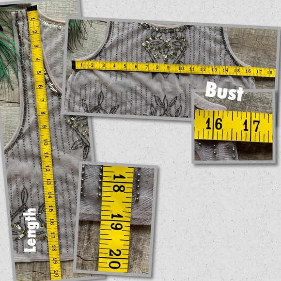 Beaded Tan Crop Top - Picture 8 of 8